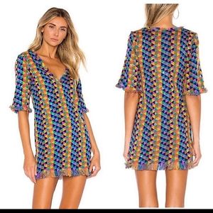 NWT House of Harlow 1960 X Revolve Parker Funky Multicolored Textured Dress